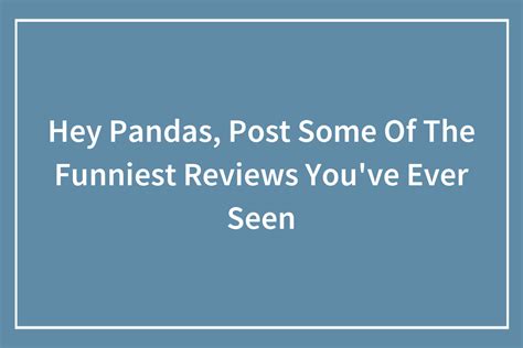Hey Pandas Post Some Of The Funniest Reviews Youve Ever Seen Closed Bored Panda