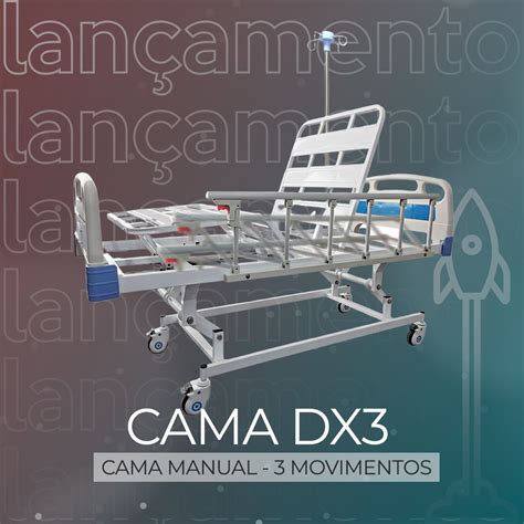 Cama Manual 3 Movimentos Dx3 Dellamed Hospitel Produtos Hospitalares