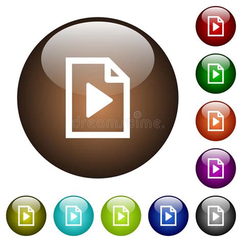 Playlist Color Glass Buttons Stock Vector Illustration Of Template
