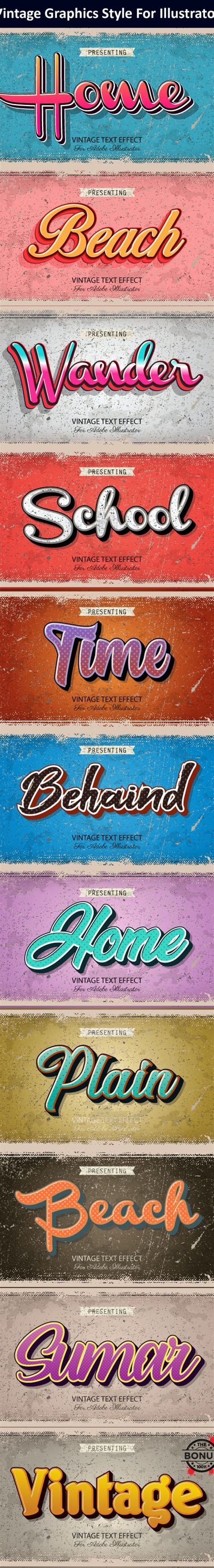 10 Different Vintage And Retro Graphic Styles For Adobe Illustrator