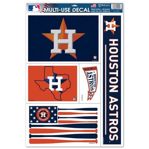Houston Astros Set Of 5 Ultra Decals At Sticker Shoppe