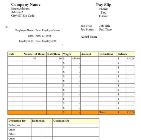 23 Useful Payslip Templates And Formats Word And Excel Word Excel Formats