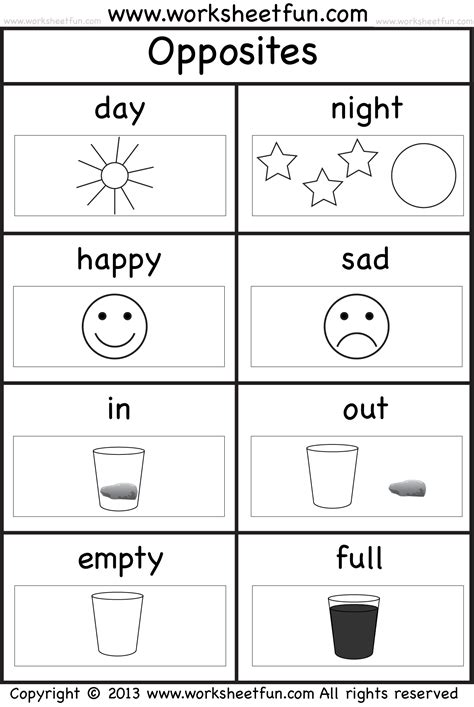 Opposites Coloring Pages Download And Print For Free