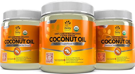 Zesty Paws Coconut Oil For Dogs Certified Organic Extra Virgin