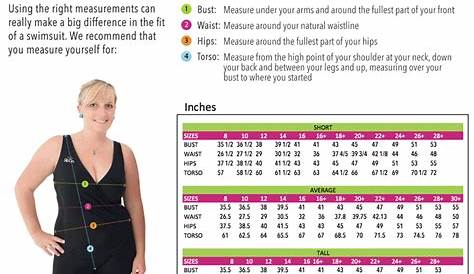 women's swimwear size chart