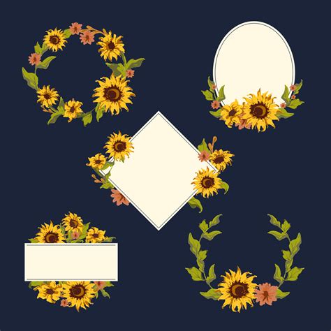 Sunflower Wreath Collection Download Free Vectors Clipart Graphics