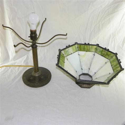 Bargain Johns Antiques Slag Glass Lamp Made By Bradley And Hubbard