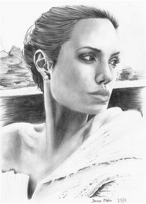 Angelina Jolie Portrait Drawing By Darrenohhh On Deviantart
