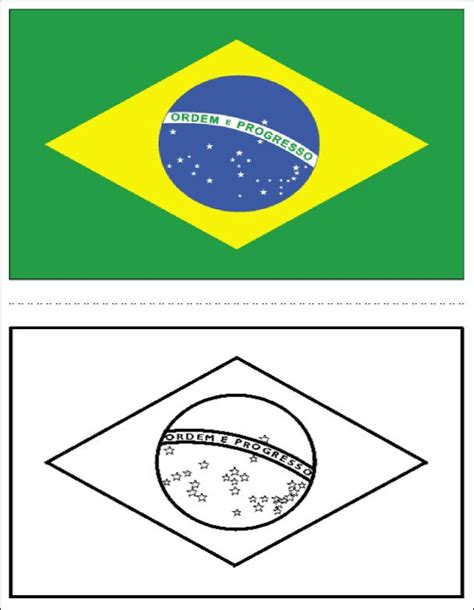 Baú Da Web Bandeira Do Brasil Para Colorir