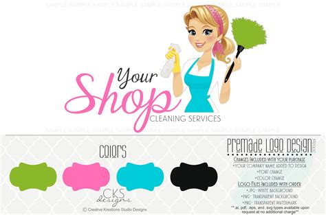 All original artworks are the property of freevector.com. Premade Cleaning Service Logo House Cleaning Logo Maid Logo