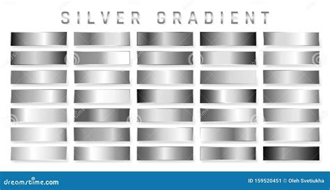 Collection Of Silver Chrome Metallic Gradient Brilliant Plates With