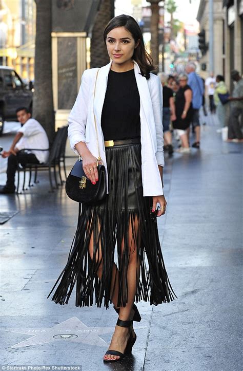 Olivia Culpo Sets Pulses Racing In Fringed Mini After Nearly Fainting