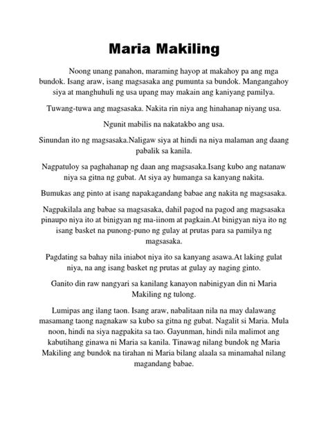 Kwentong Bayan Maikling Kwento Ng Luzon Maikling Kwentong