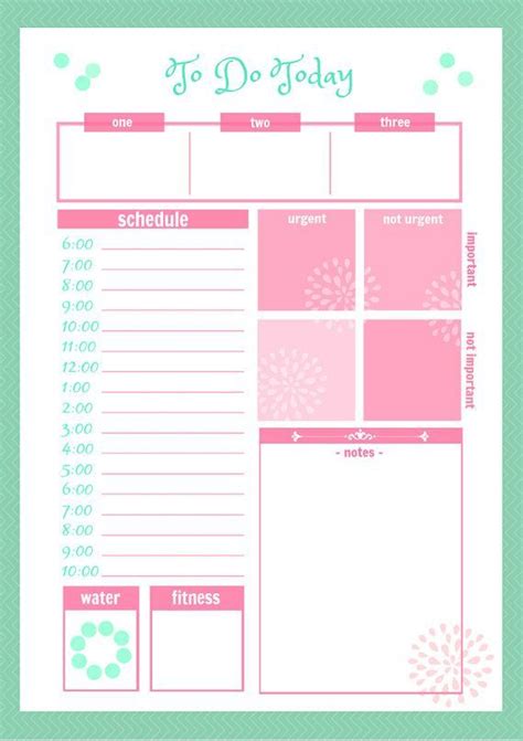 Cute Daily Planner Printable Cute Daily Docket Printable By