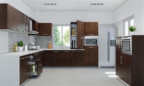 From planning your perfect kitchen till it comes to life we will be there to inform you about the progress of your kitchen and pantry cupboard unit. Buy Juniper L-shape Kitchen online in India - livspace.com