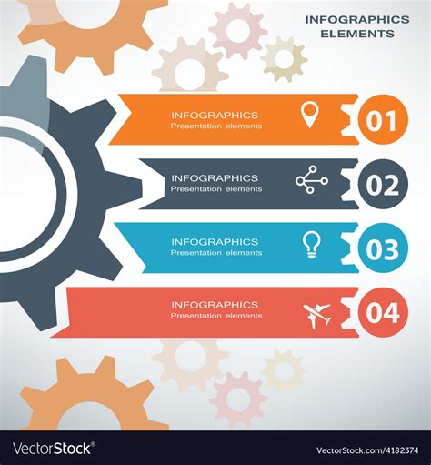 Infographics Template Gear And Process Concept Vector Image
