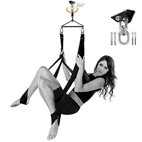 Sex Swing 360 Degree Spinning Sex Swing With Headrest Dual Hook Sling