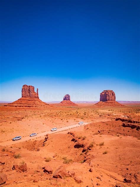 Monument Valley From Visitor Center Panning Of Sandstone Buttes