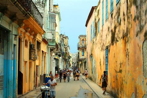 Streets With People In Havana Cuba Image Free Stock Photo Public