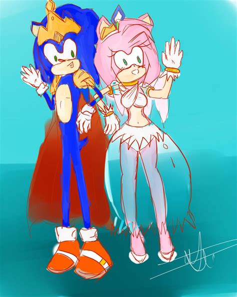 King Sonic And Queen Amy By Shikerii On Deviantart