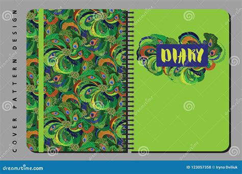 Notebook And Diary Cover Design For Print With Seamless Pattern