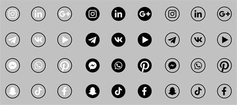 Black And White Social Media Icons 8486250 Vector Art At Vecteezy