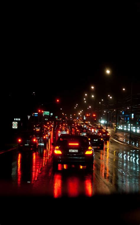Aesthetic Wallpaper Traffic Wallpaper Night Traffic Lights Mist Road