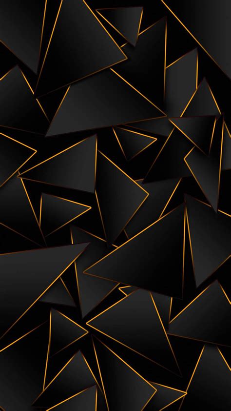 Download 3d Iphone Black And Gold Triangles Wallpaper