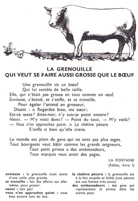 La grenouille qui veut se faire aussi grosse que le boeuf Les Fables