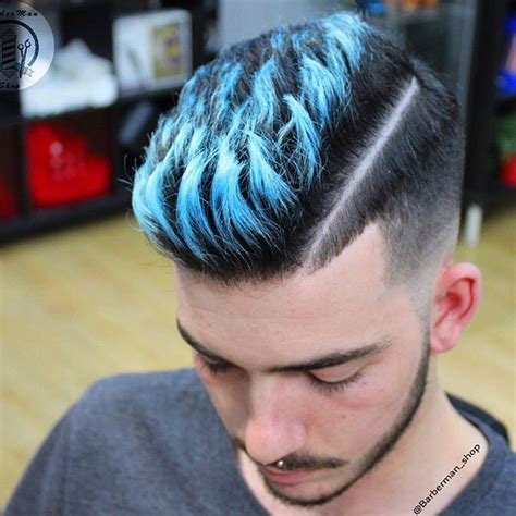 Haircut Men Hair Color Dyed Hair Blue Hair Color