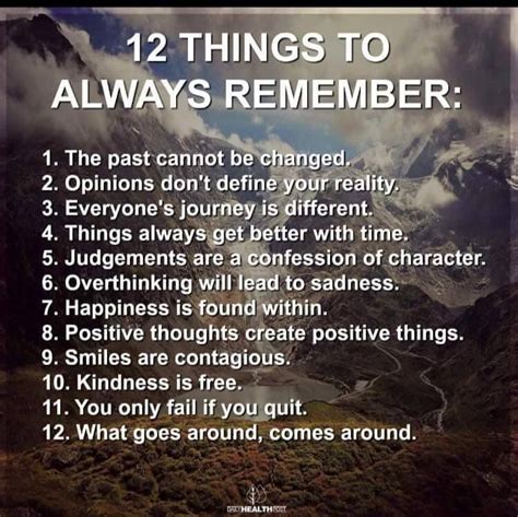 12 Things To Always Remember Life Quotes Positive Thoughts