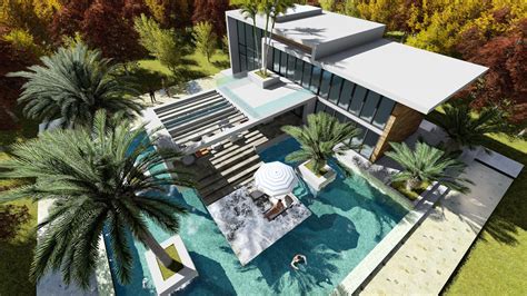 sketchup modeling modern villa design 13 lumion render part1 samphoas plan