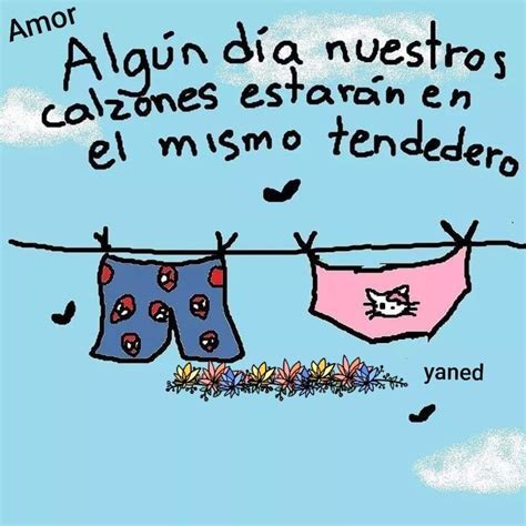 Two Clothes Hanging On A Line With The Words Alguidia Nuestros Calzones