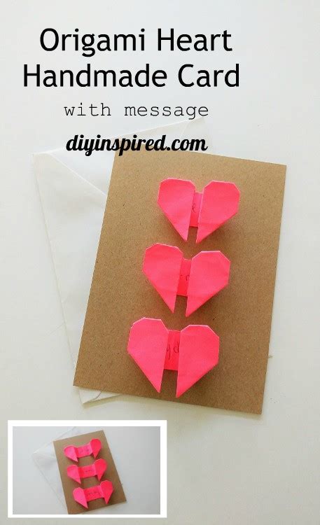 Origami Hearts Handmade Card Diy Inspired