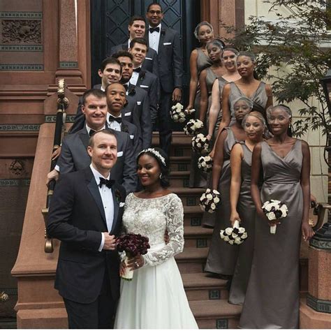 Beautiful Interracial Couple Surrounded By Their Wedding Party Love Wmbw Bwwm Swirl Wedding