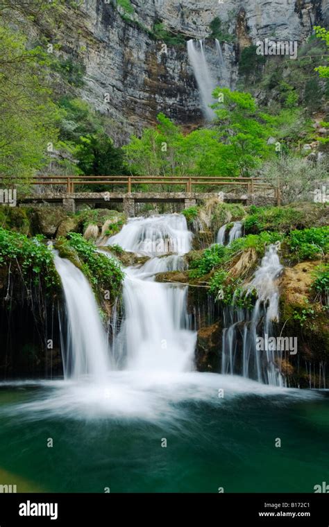 Waterfalls Mundo River Spain Stock Photo Alamy
