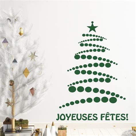 Sticker Noël Joyeuse Fêtes Et Son Joli Sapin Stickers Stickers FÊtes