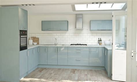 A blue kitchen is creative, attractive and spectacular and. Pacrylic Blue Quartz Gloss Kitchen image 3 | Duck egg blue ...