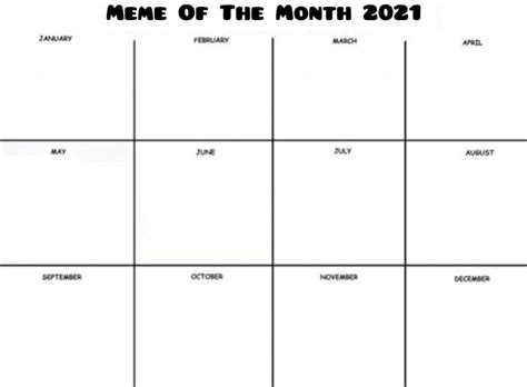 Meme Calendar 2021 Template Meme Templates Download