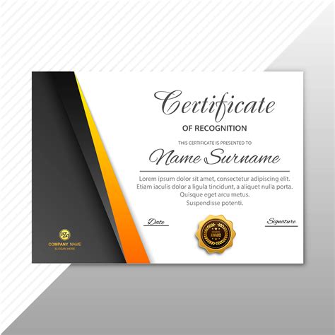 Certificate Of Recognition Template Certificate Design Template Award