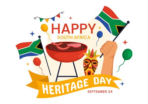 Happy Heritage Day South Africa Vector Illustration On September With Waving Flag Background