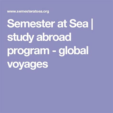 Semester At Sea Study Abroad Program Global Voyages