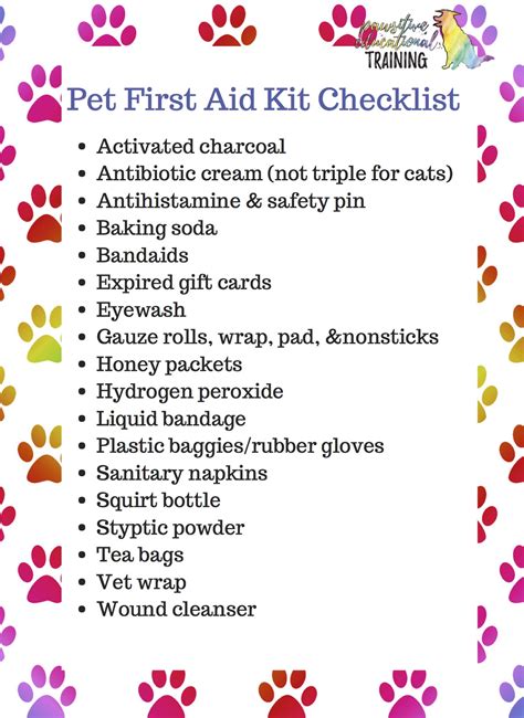 Making a first aid kit? Pet First Aid Kit Checklist pic - Pawsitiveed