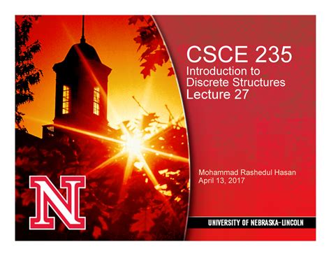 26 Lecture Notes 26 Csce 235 Introduction To Discrete Structures