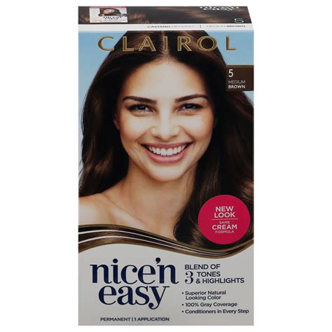 save on clairol nice n easy natural looking permanent hair color medium brown 5 order online