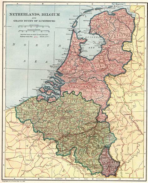 1921 Antique Netherlands Map And Belgium Map Of The Etsy