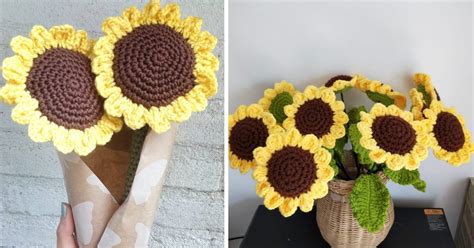 Heres A Free Pattern To Crochet Your Own Sunflowers