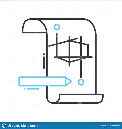 Draft Projects Line Icon Outline Symbol Vector Illustration Concept