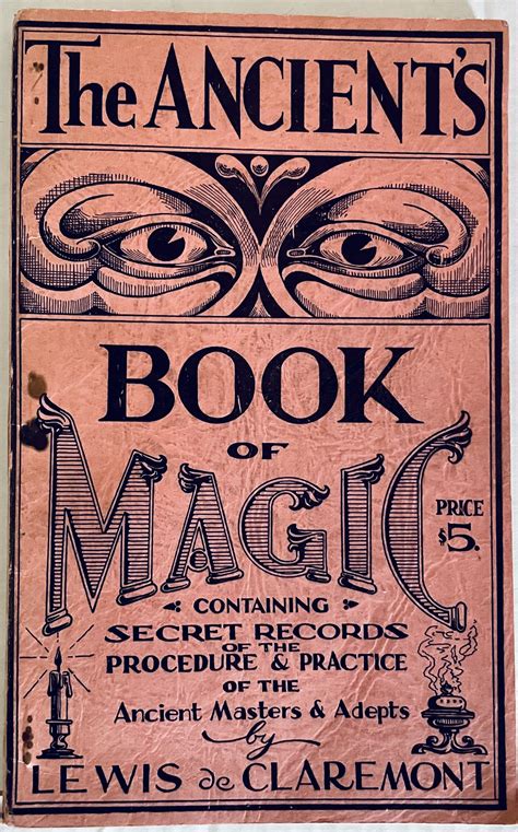 The Ancients Book Of Magic By Lewis De Claremont Paperback Reprint