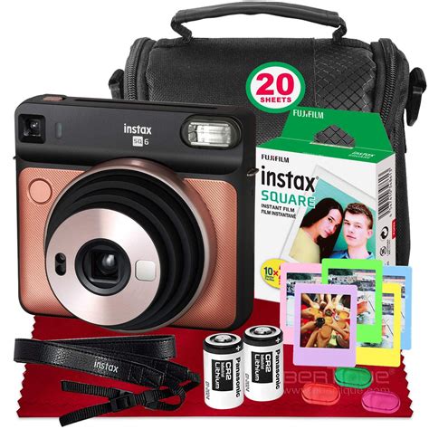 Fujifilm Instax Square Sq6 Instant Film Camera Blush Gold 20 Sheets Instant Square Film